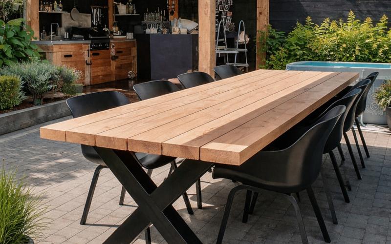 Douglas Tuintafel Bouwpakket - 5 cm Massief - Zelf Samenstellen & Monteren